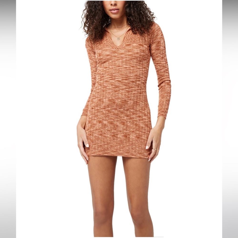 L*Space Aria Ribbed Knit Mini Dress Terracotta NWT XS/S